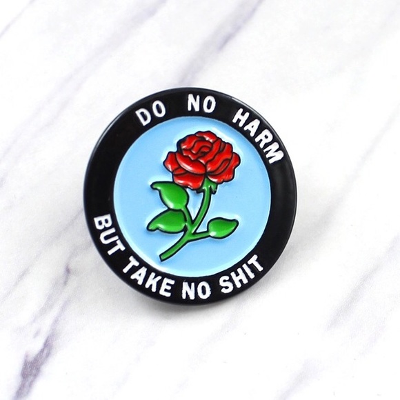 Jewelry - 3/$18 NEW Do Not Harm Rose Enamel Pin Brooch